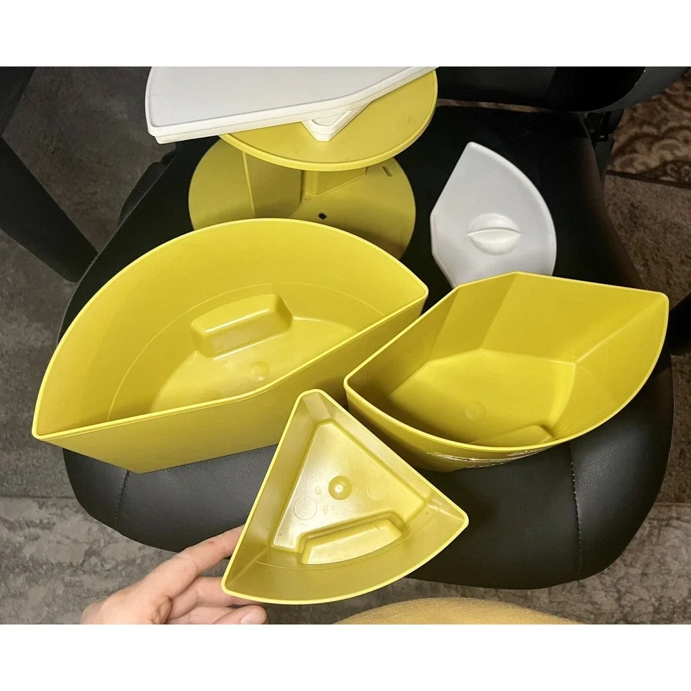 Vintage 70's Rubbermaid Retro Party Plan Canister Lazy Susan Set in Harvest Gold